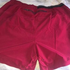 Red Lululemon shorts
